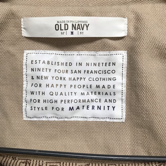 Old Navy Tan Cotton Trench Coat Medium - Picture 4 of 7